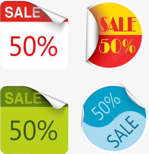 彩色电商促销标签png免抠素材_88icon https://88icon.com 促销 彩色 标签