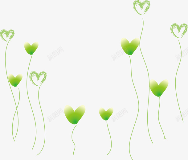绿色爱心矢量图ai免抠素材_88icon https://88icon.com 植物 爱心 爱情 绿色 绿色爱心素材 矢量图