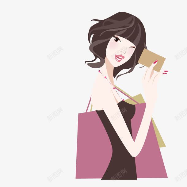 拿购物卡的美女png免抠素材_88icon https://88icon.com 美女 购物 购物卡