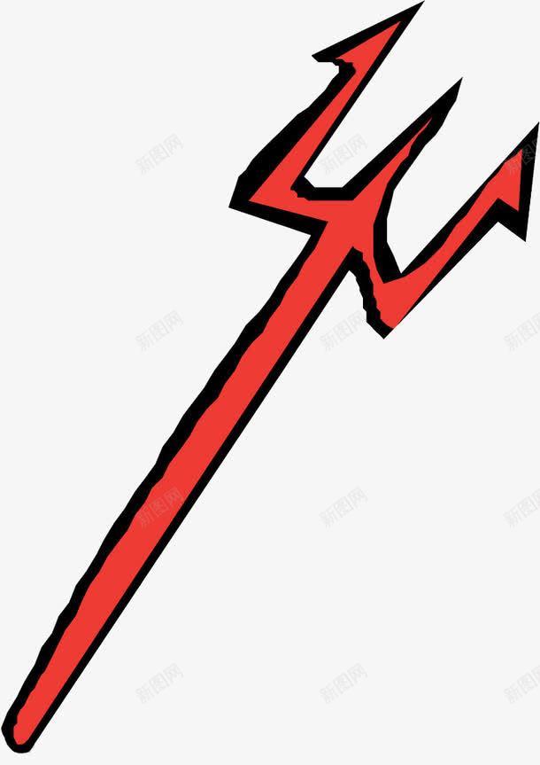 卡通手绘png免抠素材_88icon https://88icon.com 叉子 恶魔 武器 红叉 红色 红色叉叉