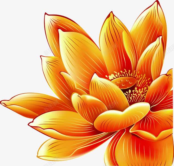 金色的花png免抠素材_88icon https://88icon.com 花朵 金色 黄色