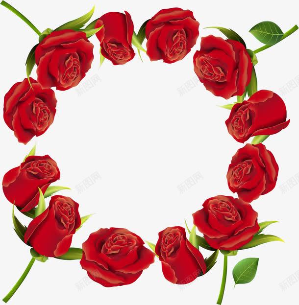 手绘玫瑰花边框png免抠素材_88icon https://88icon.com 手绘 浪漫 玫瑰花 边框