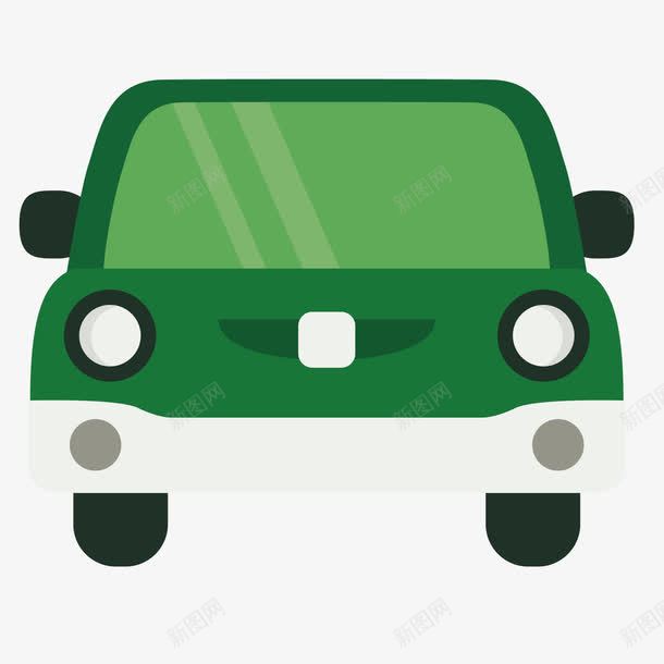 绿色出租车车头扁平车png免抠素材_88icon https://88icon.com 出租车 扁平车 绿色 车头