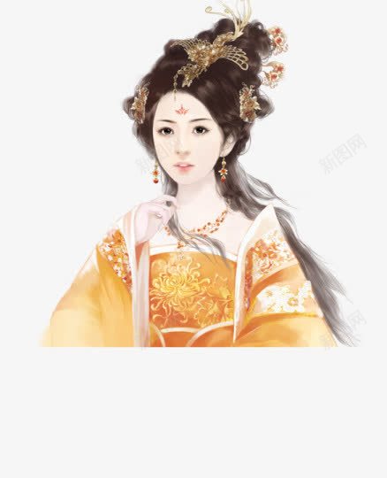 皇妃手绘古风png免抠素材_88icon https://88icon.com 古风 手绘 皇妃