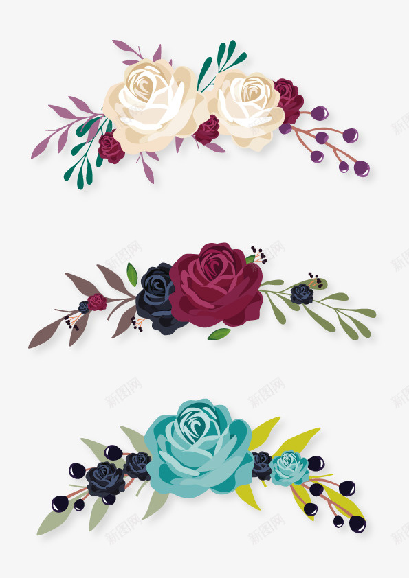 鲜花标签装饰矢量图ai免抠素材_88icon https://88icon.com 素材 花朵 鲜花 矢量图