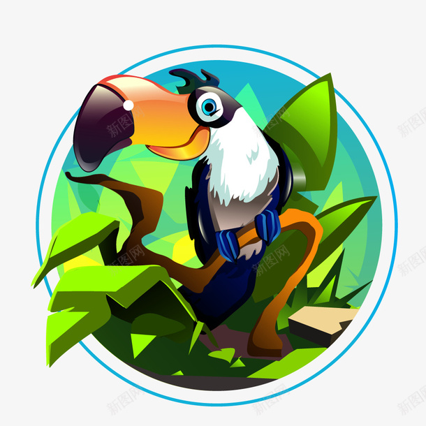 手绘可爱卡通动物插画矢量图ai免抠素材_88icon https://88icon.com 卡通 卡通动物 卡通风景 可爱动物 水塘风景 秃鹫 青蛙 风景插画 矢量图