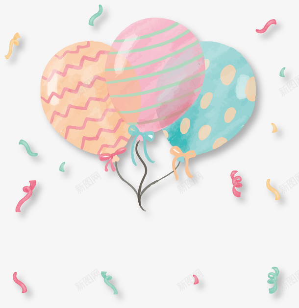 水彩手绘可爱气球束矢量图eps免抠素材_88icon https://88icon.com 彩色气球 手绘气球 气球 气球束 水彩气球 矢量png 矢量图