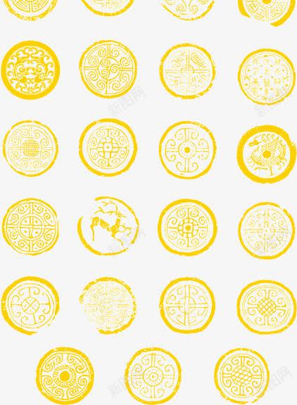 复古图案png免抠素材_88icon https://88icon.com 传统图案 图腾 黄色