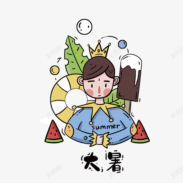 大暑元素男孩冰淇淋png免抠素材_88icon https://88icon.com 冰淇淋 大暑元素 大暑素材 男孩 西瓜