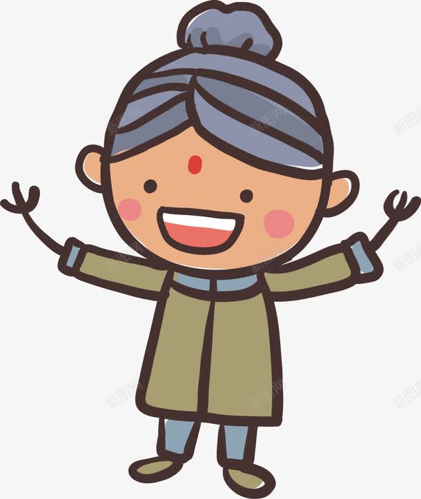 手绘印度人物png免抠素材_88icon https://88icon.com 卡通人物 印度人物 女孩 手绘