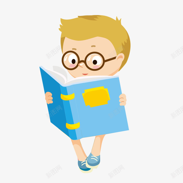 卡通看书男孩png免抠素材_88icon https://88icon.com 卡通 可爱 男孩 看书