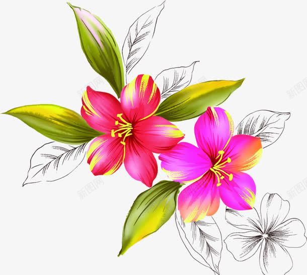 彩色时尚水彩花朵png免抠素材_88icon https://88icon.com 彩色 时尚 水彩 花朵 设计