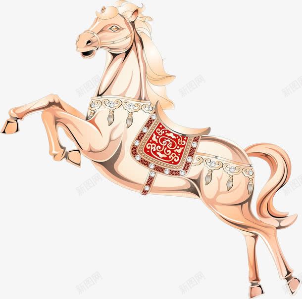 卡通奔腾马png免抠素材_88icon https://88icon.com 卡通 大马 粉色
