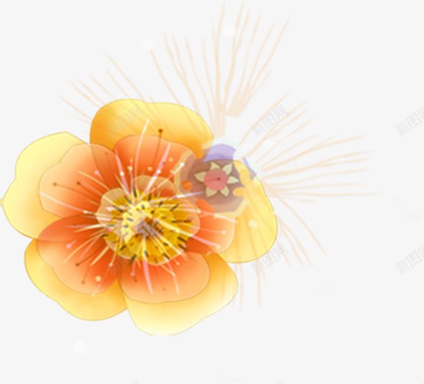 黄色卡通唯美手绘花朵装饰png免抠素材_88icon https://88icon.com 卡通 花朵 装饰 黄色