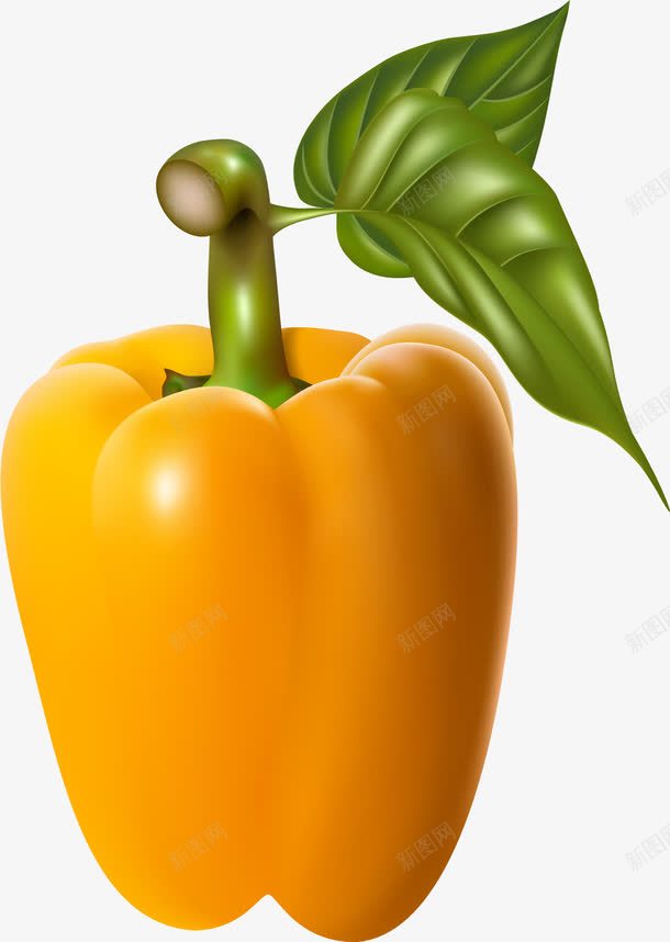 圆椒png免抠素材_88icon https://88icon.com 手绘蔬菜 矢量圆椒 矢量蔬菜 食品 黄椒