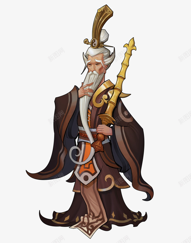 拿着鞭子的老头png免抠素材_88icon https://88icon.com 太极 汉服 老头 鞭子
