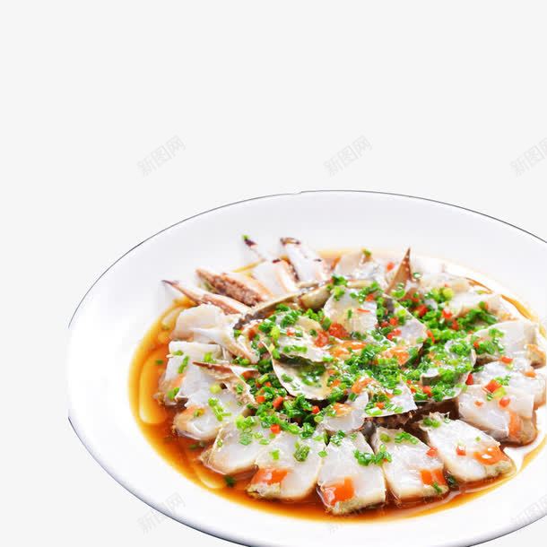 本帮蒸膏蟹png免抠素材_88icon https://88icon.com 红椒 葱末 蟹 酱汁