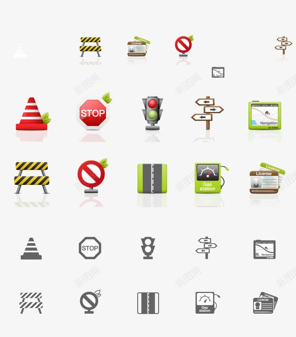 禁止停止红绿灯按钮psd免抠素材_88icon https://88icon.com 停止按钮 禁止按钮 红绿灯按钮