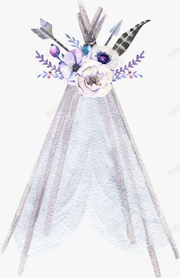 水彩波希米亚风箭头帐篷png免抠素材_88icon https://88icon.com 帐篷 水彩 箭头 装饰