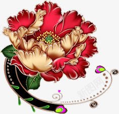 彩绘风格红色花朵合成效果png免抠素材_88icon https://88icon.com 合成 彩绘 效果 红色 花朵 风格