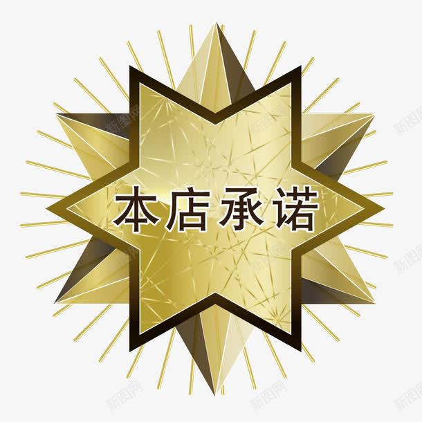 金属星形本店承诺促销标签png免抠素材_88icon https://88icon.com 六角星 发光 星形 本店承诺 本店承诺促销标签透明png 金属线条 金属质感