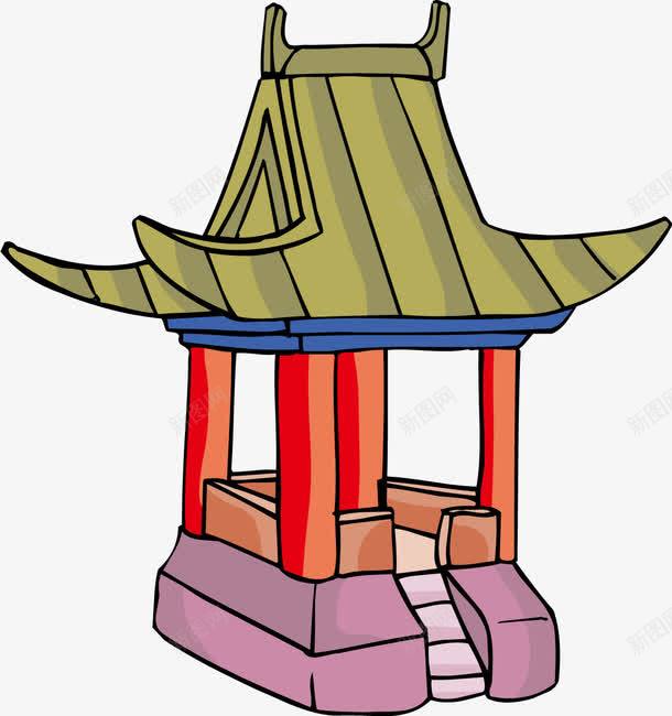 卡通古建筑亭子png免抠素材_88icon https://88icon.com 亭子 卡通亭子 古建筑 古建筑矢量