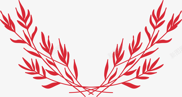 叶子红色边条矢量图ai免抠素材_88icon https://88icon.com 古典 古典边条 树叶 欧式边条 红色边条下载 装饰边条 矢量图