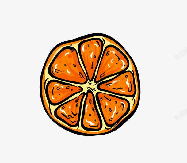 线条水果橘子png免抠素材_88icon https://88icon.com 橘子 水果 线条 维生素 营养 补充