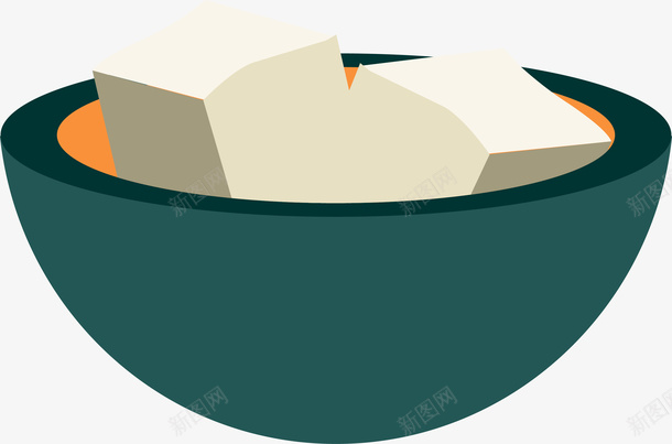 一碗白豆腐png免抠素材_88icon https://88icon.com 创意豆腐 卡通豆腐 矢量豆腐 蔬菜 豆腐 豆腐矢量图 食材 食物