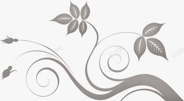 手绘灰色花纹装饰png免抠素材_88icon https://88icon.com png 手绘 灰色 花纹 装饰