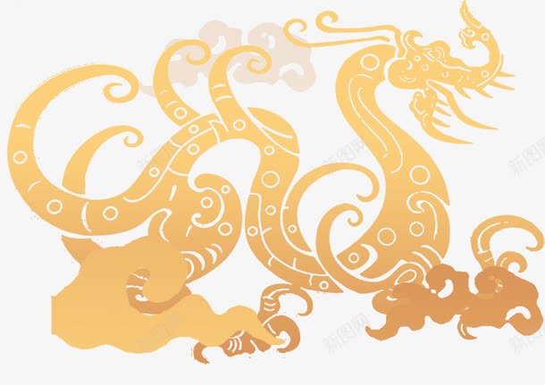 金色龙纹中国风花纹png免抠素材_88icon https://88icon.com 国风 花纹 金色