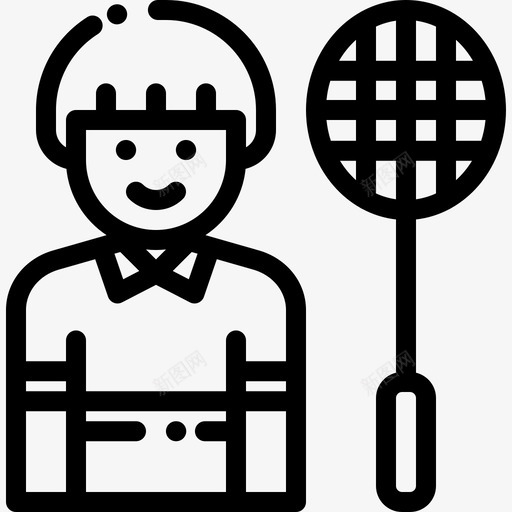 羽毛球体育化身11直线型图标svg_88icon https://88icon.com 体育化身11 直线型 羽毛球