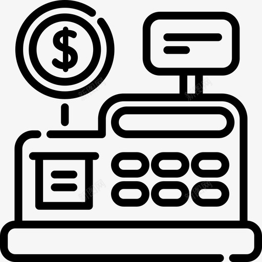 现金箱电子商务69线性图标svg_88icon https://88icon.com 现金 电子商务 线性