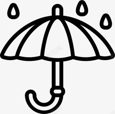 雨伞秋季57直线型图标图标