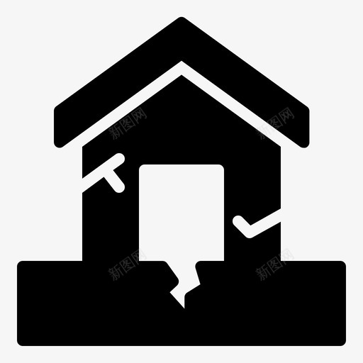 地震灾难房屋图标svg_88icon https://88icon.com 地震 房屋 灾难 自然