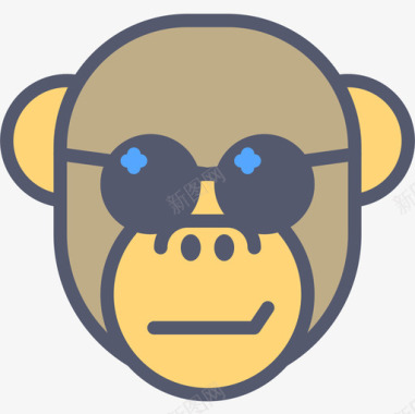猴动物45直系颜色图标图标icon 猴动物45直系颜色图标图标
