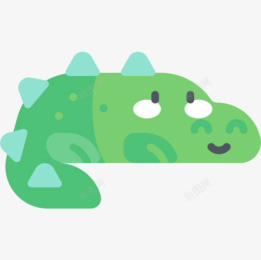 鳄鱼动物11扁平图标svg_88icon https://88icon.com 动物11 扁平 鳄鱼