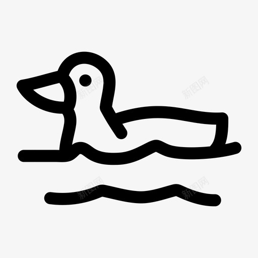 鸭子游泳鸟水图标svg_88icon https://88icon.com 动物画 水 鸟 鸭子游泳