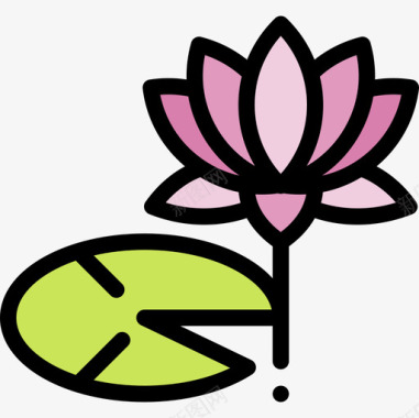 睡莲花18线形颜色图标图标icon 睡莲花18线形颜色图标图标