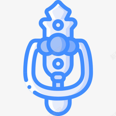 门环五金件4蓝色图标图标icon 门环五金件4蓝色图标图标