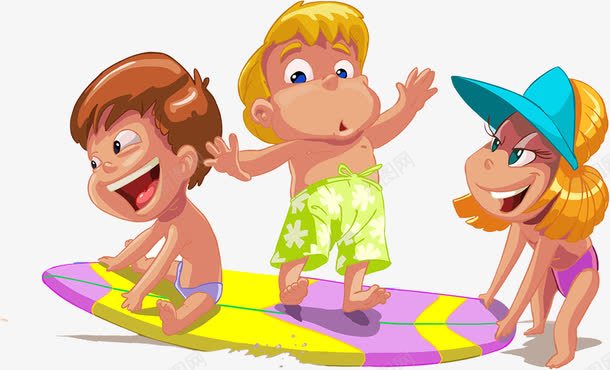 卡通冲浪小孩png免抠素材_88icon https://88icon.com 冲浪 卡通 小孩子