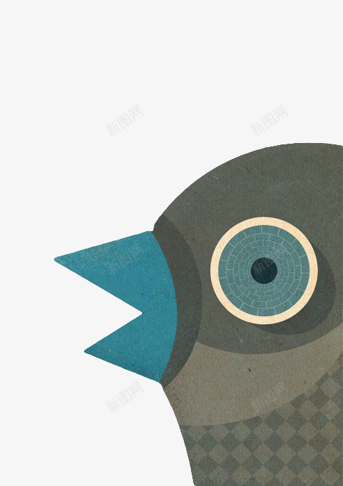 手绘鸟头png免抠素材_88icon https://88icon.com 手画 手画图 抽象 灰色 鸟头