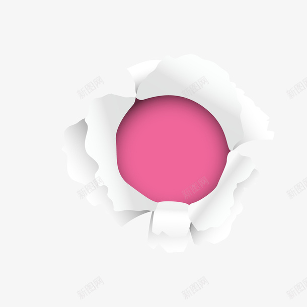 粉色破洞效果png免抠素材_88icon https://88icon.com 卡通破洞 撕破效果 效果装饰 粉色 背景装饰