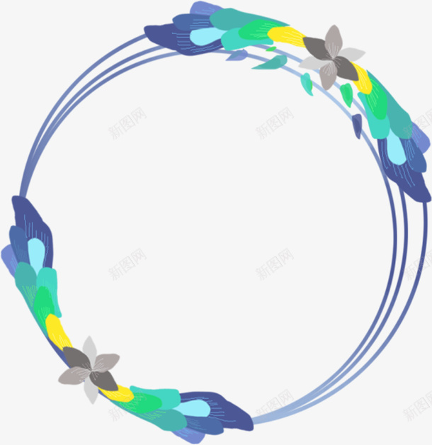 小清新简洁花环图案psd免抠素材_88icon https://88icon.com 图案 小清新 简洁 花环