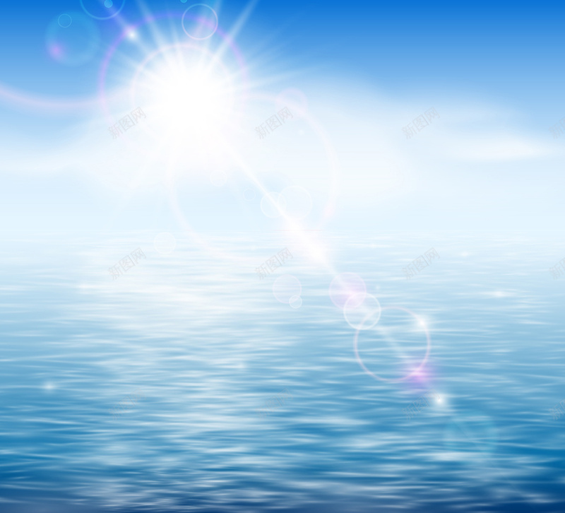 简约小清新海平面广告矢量图eps设计背景_88icon https://88icon.com 光晕 大气 小清新 广告 文艺 时尚 海平面 白云 简约 蓝天 矢量图