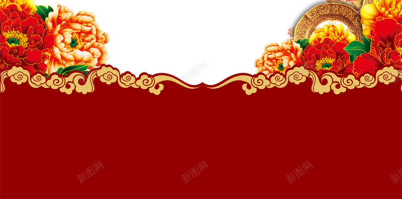 春节复古边框背景图jpg设计背景_88icon https://88icon.com 中国风 复古 春节 红色 背景