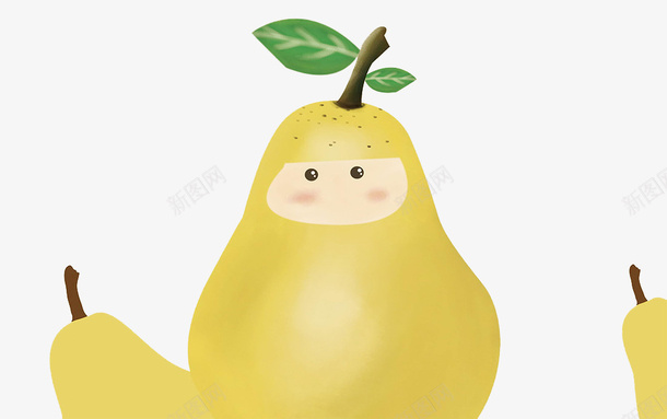 卡通创意可爱雪梨psd免抠素材_88icon https://88icon.com 创意 卡通 卡通创意可爱雪梨 可爱 水果 雪梨 食物