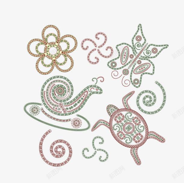 蜗牛乌龟png免抠素材_88icon https://88icon.com 乌龟 矢量蜗牛 花朵 蜗牛