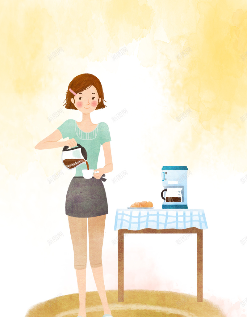 可爱女生家居海报背景psd设计背景_88icon https://88icon.com 可爱 女生 女生节 妇女节 家务 家居 手绘 插画 海报 背景