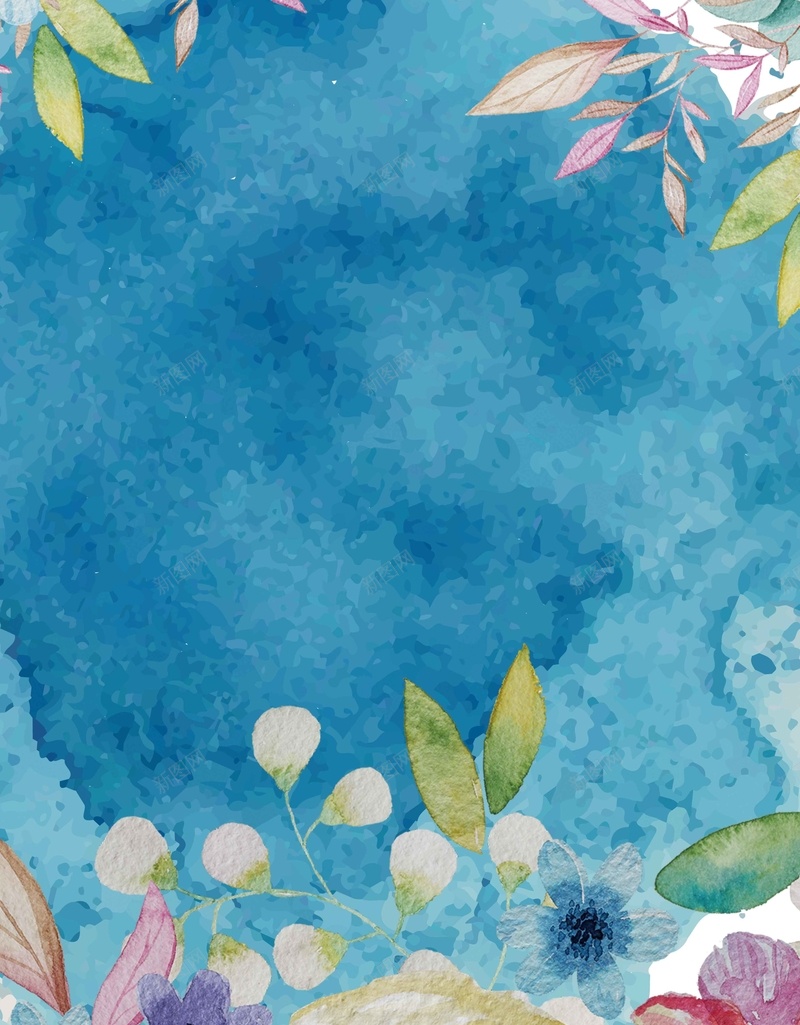 艳丽色彩水墨鲜花jpg设计背景_88icon https://88icon.com 叶子 唯美 宣传 推广 水墨 色彩 艳丽 蓝色 鲜花